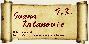 Ivana Kalanović vizit kartica